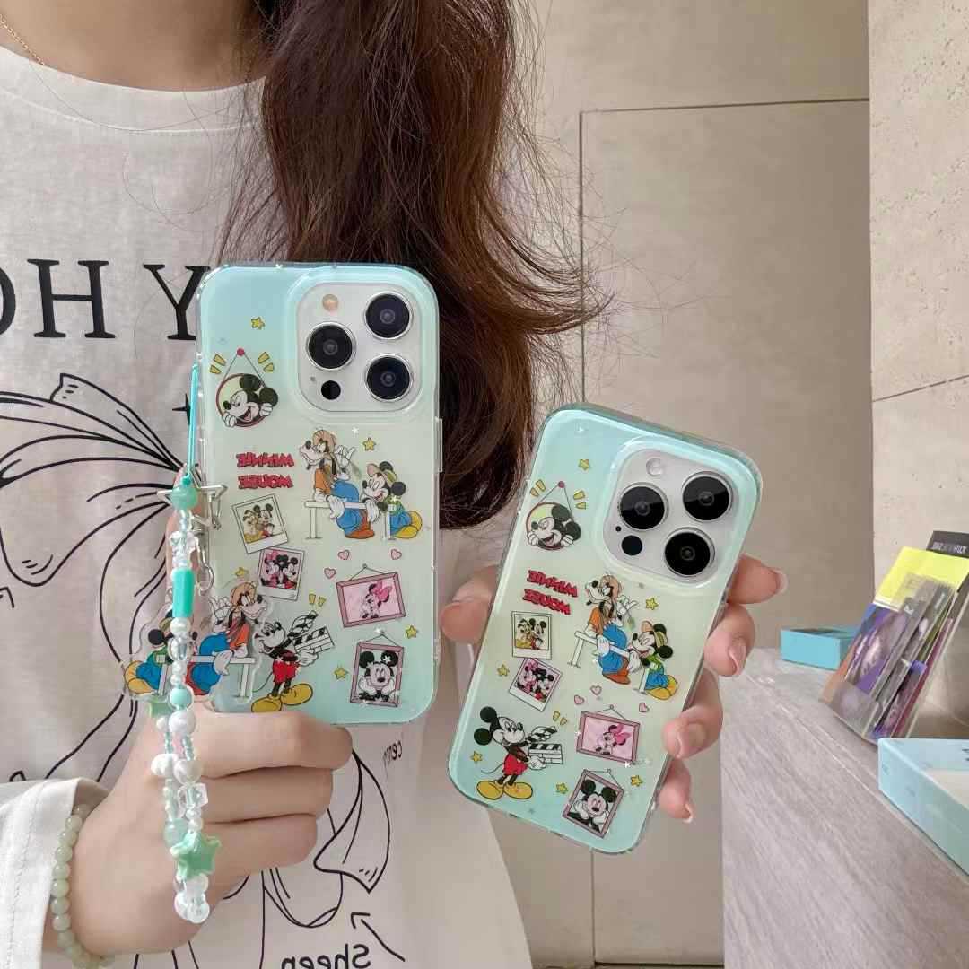Dibujos animados infantiles Mickey Ilustración 16ProMax nueva funda para teléfono móvil iphone14 para Apple 15 cadena 13 mujer