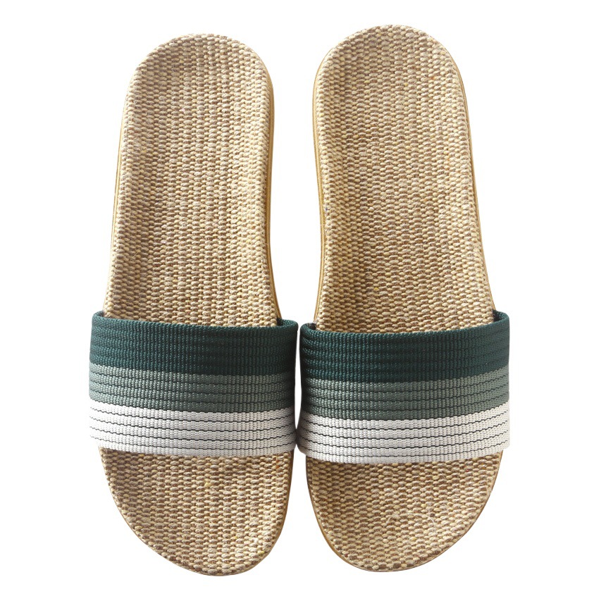 新しい亜麻スリッパ女性夏家庭用カップル室内の冷たいスリッパ男性夏