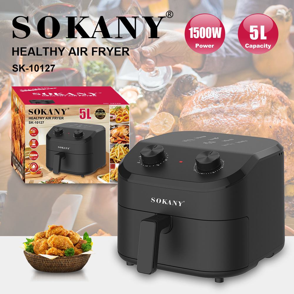 Export Sokany10127 Household Air Fryer 5L Capacity Electric Fryer Multi-Functional Oil-Free Healthy Fryer