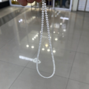 Freshwater aurora small bulb millet chain natural 4-5mm necklace baby bead necklace clavicle small steel cannon nearly perfect circle
