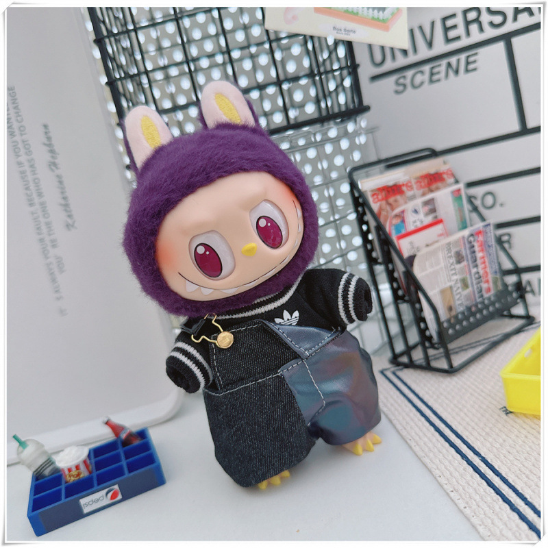 labubu ベビー服 Labubu 第一世代第二世代第三世代 10 センチメートル綿人形黒と白グレートレンディなスウェットシャツパーカーパンツ|undefined