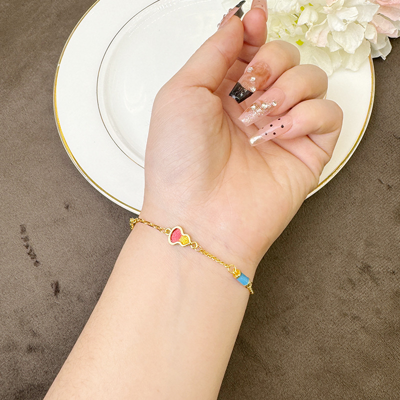 Antiguo método de Vietnam Sha Jin nuevo chino esmalte pulsera calabaza temperamento universal estilo étnico femenino no se desvanece joyas