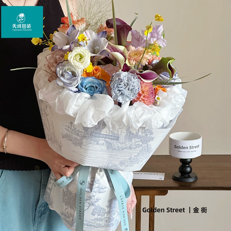 古典庄园系列羽茵纸韩素纸防水欧雅纸韩式花束包花纸油画艺术纸