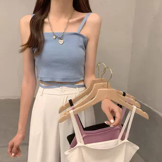 黑色别致小吊带上衣辣妹设计感小众外穿甜辣挂脖背心女夏短款内搭