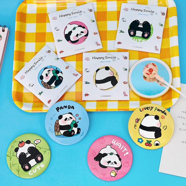 Cartoon cute handheld small mirror for students
