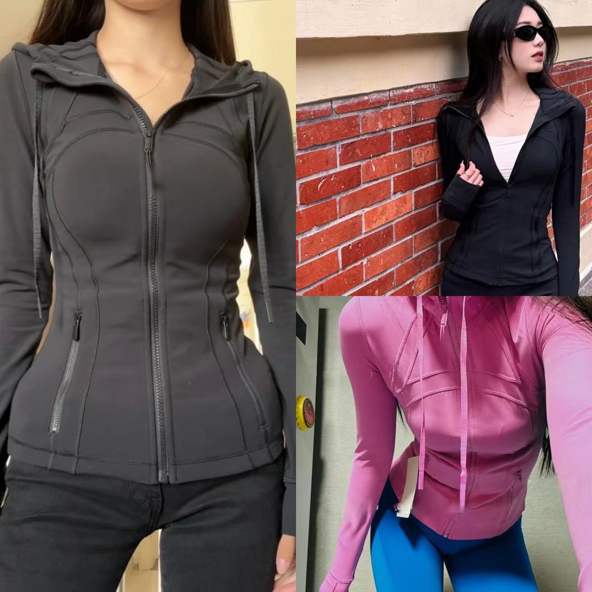 Women's Slim Fit Hooded Sports Jacket Zip Up Cardigan Polyester Running Yoga Fitness Outerwear Top_ecoleips.com