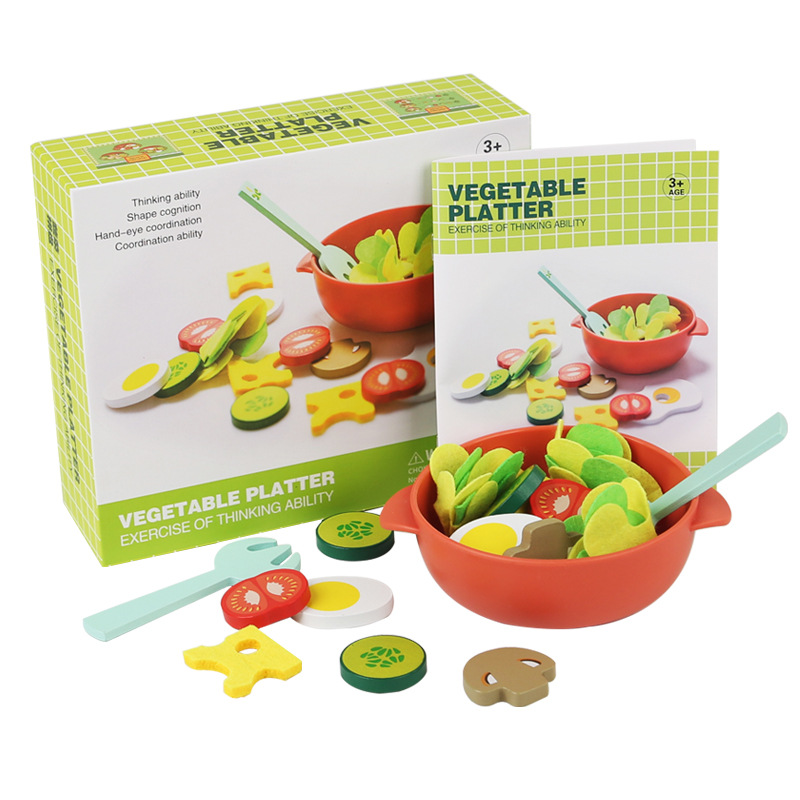Juegos para niños Cocina para niños Niños y niñas Placa de verduras de madera Juguetes educativos Interacción entre padres e hijos Juguetes cognitivos de color