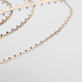 14K包金保色水晶齿状包边条手工diy吊坠玉石花纹镂空包裹线材料配