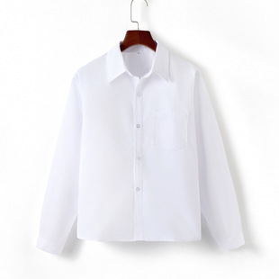 New Shirt Long-sleeved Basic Student Uniform Spring and Autumn College Style Wrinkle-resistant White Shirt