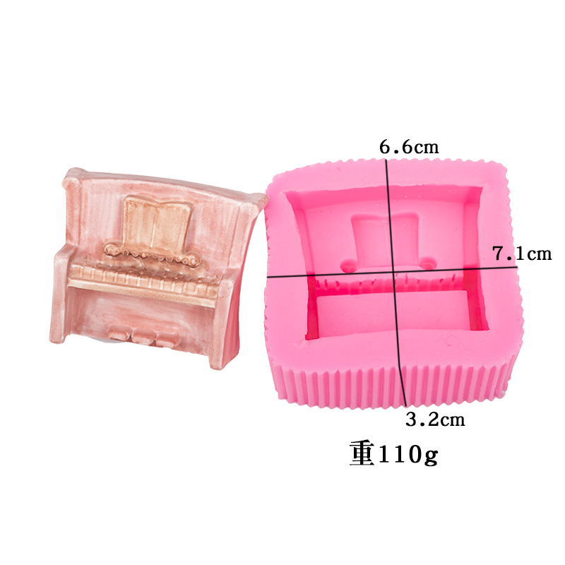 Estilo Europeo sofá silla piano forma fondant silicona molde coche aromaterapia yeso DIY arcilla chocolate epoxi