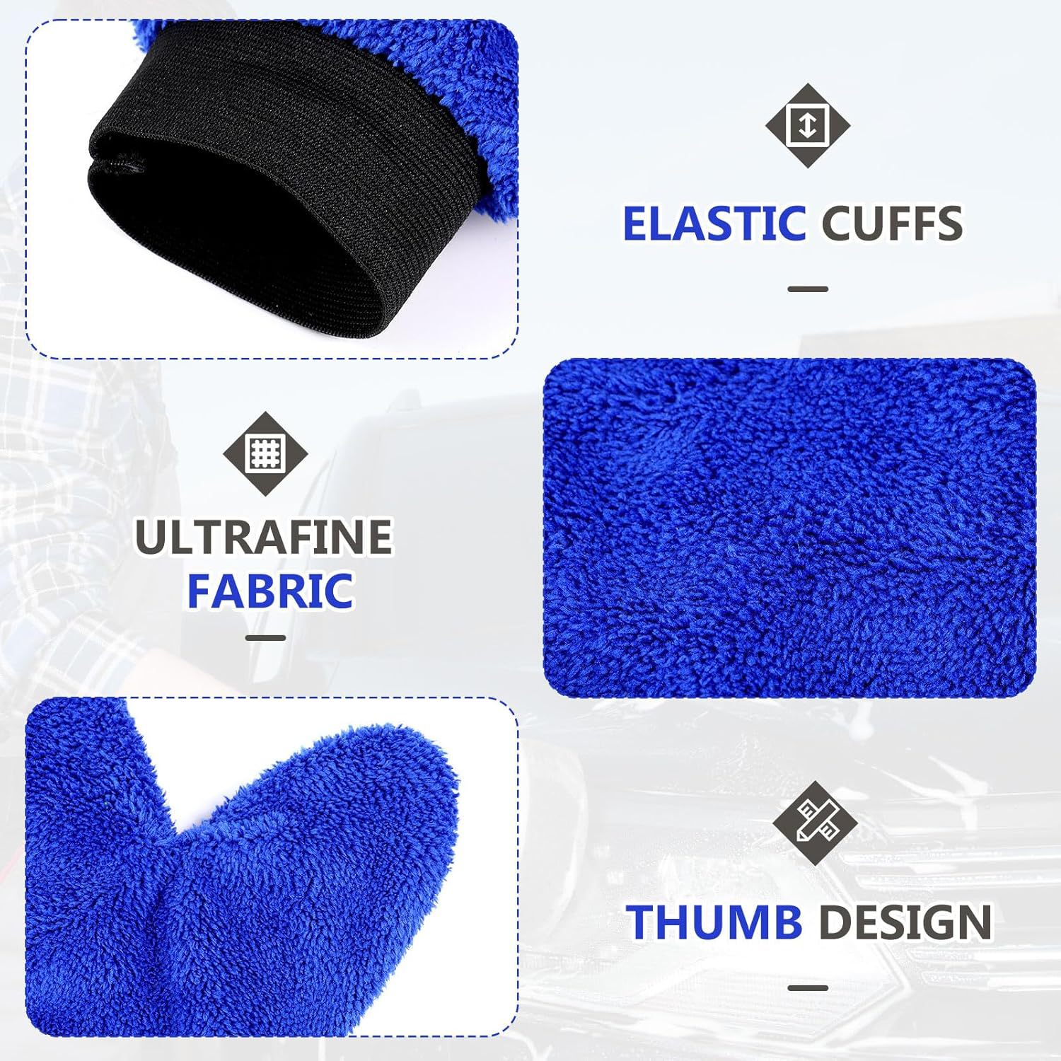 Manufacturer Supplies Coral Fleece Car Cleaning Gloves, Thumb Gloves, Car Wash Cleaning Tools, and Car Beauty Cleaning Supplies