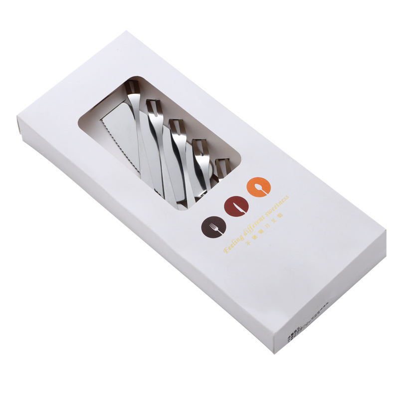 Cake pala dos dientes tenedor color primario-caja blanca