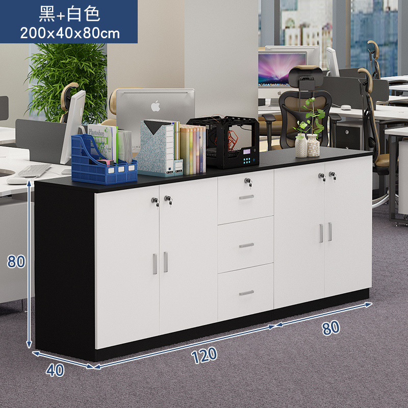 Gabinete de archivos de oficina armario de madera bajo con bloqueo armario de almacenamiento armario de datos armario de cajón armario de barra larga armario de partición