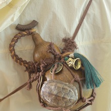 天然玄黄葫芦酒壶水壶大漆古风摆件装白酒温水送朋友非遗网红老式