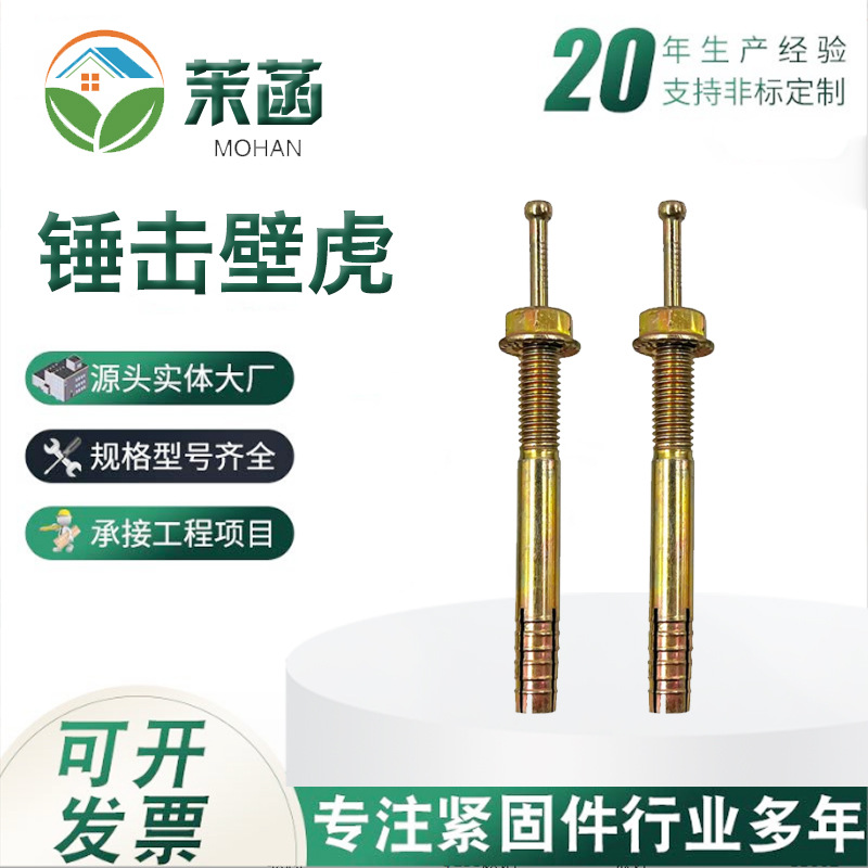 捶击膨胀螺栓一钉得壁虎击芯螺丝全螺纹高强镀锌碳钢高强度