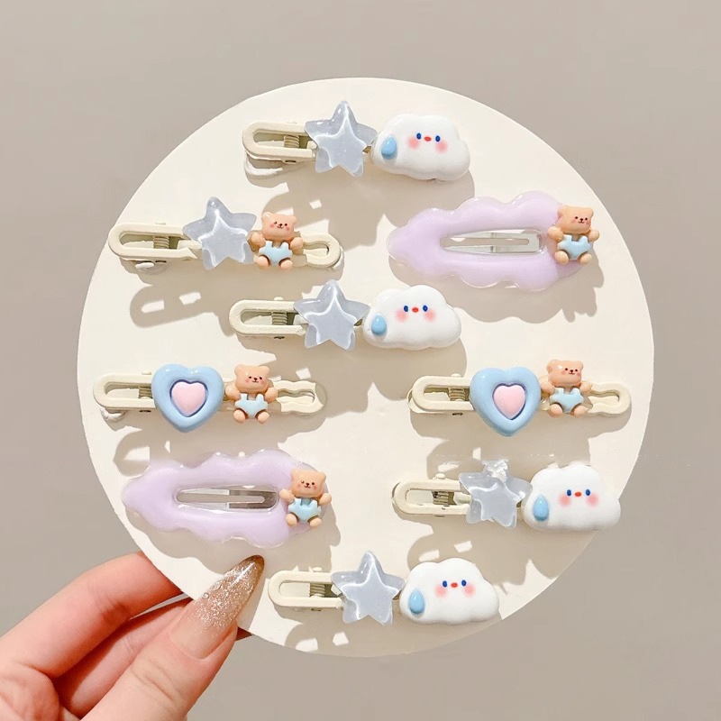 Bonito oso conejito estrella clips para el cabello de niños de alto nivel chica clips para el cabello de boca de pato clips para el cabello