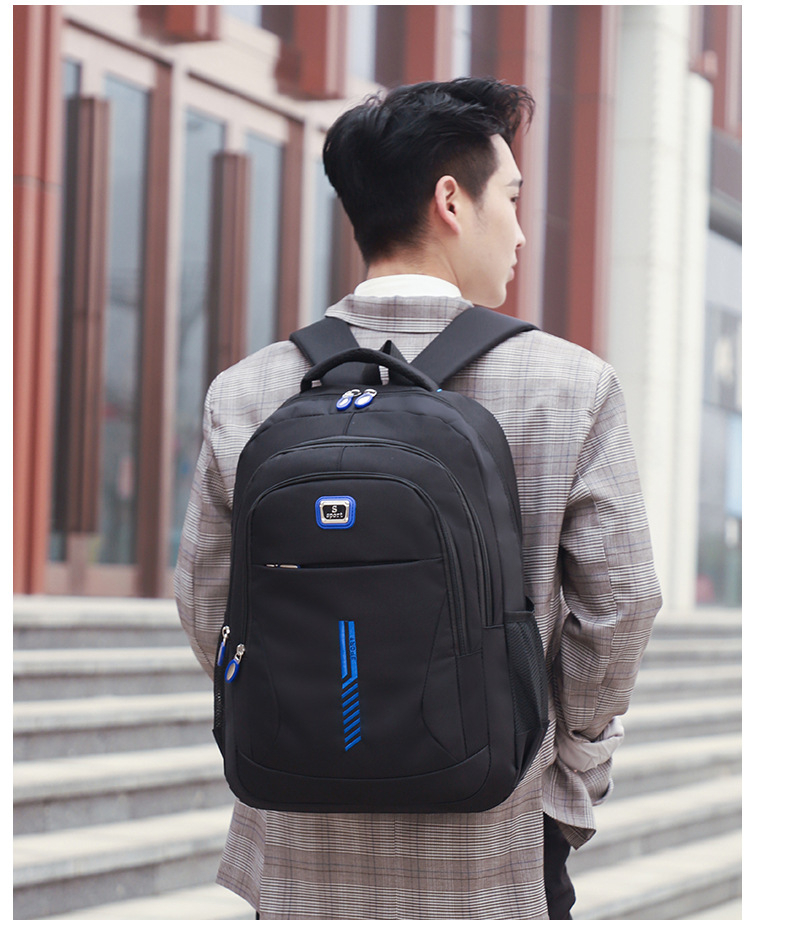 837g Weight Polyester Lining Material Zipper Closure Type Double Shoulder Straps Strap Type Zipper Backpack Bags Type School, Daily Occasion Oxford Cloth Material Waterproof Function School Backpack Backpack Solid Color Pattern All Seasons Season Unisex Gender Classic Style Style Square Shape Large Size Waterproof Solid Color School Daily School Backpack 27