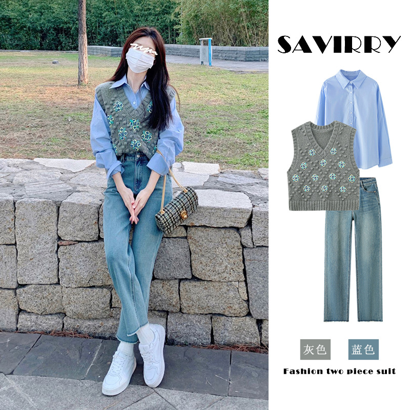 Chaleco de punto gris de las mujeres de primavera overwear estilo coreano flojo retro sin mangas giro suéter chaleco superior image 5