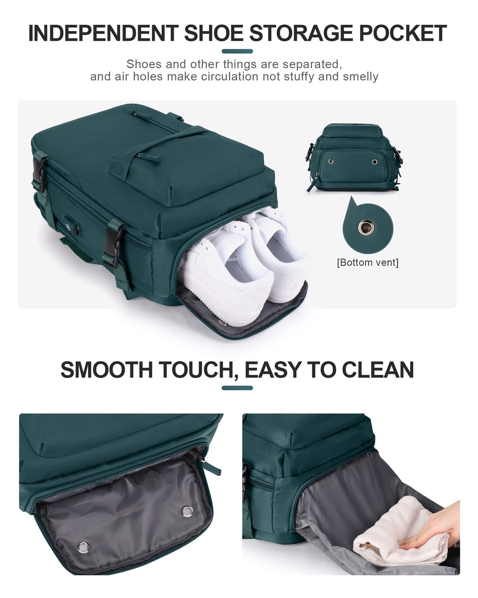 1875g Weight Nylon Lining Material Zipper Closure Type Double Shoulder Straps Strap Type Functional Backpack Bags Type Travel, Daily Occasion Nylon Material Women's Backpack Backpack Solid Color Pattern All Seasons Season Unisex Gender Streetwear Style Square Shape Solid Color Travel Daily Women's Backpack 61