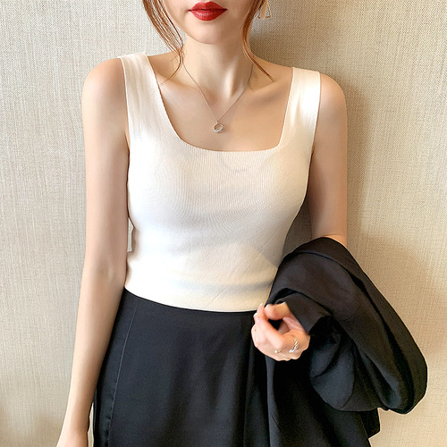 毛衣女韩版黑色吊带背心女内搭打底衫女外穿时尚春季紧身纯欲上衣