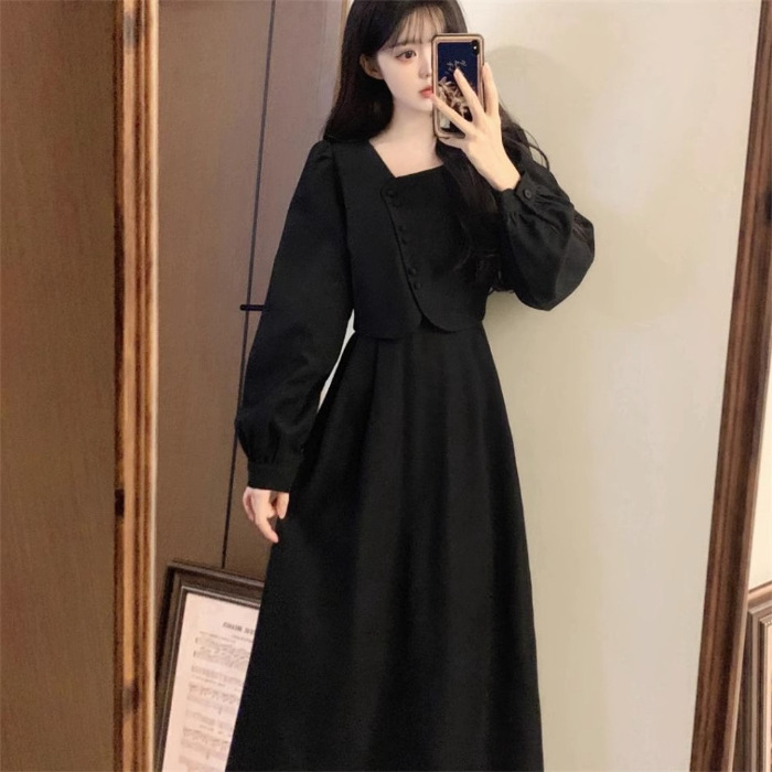 大码法式复古赫本风红色连衣裙女秋冬微胖mm收腰显瘦敬酒礼服长裙|undefined