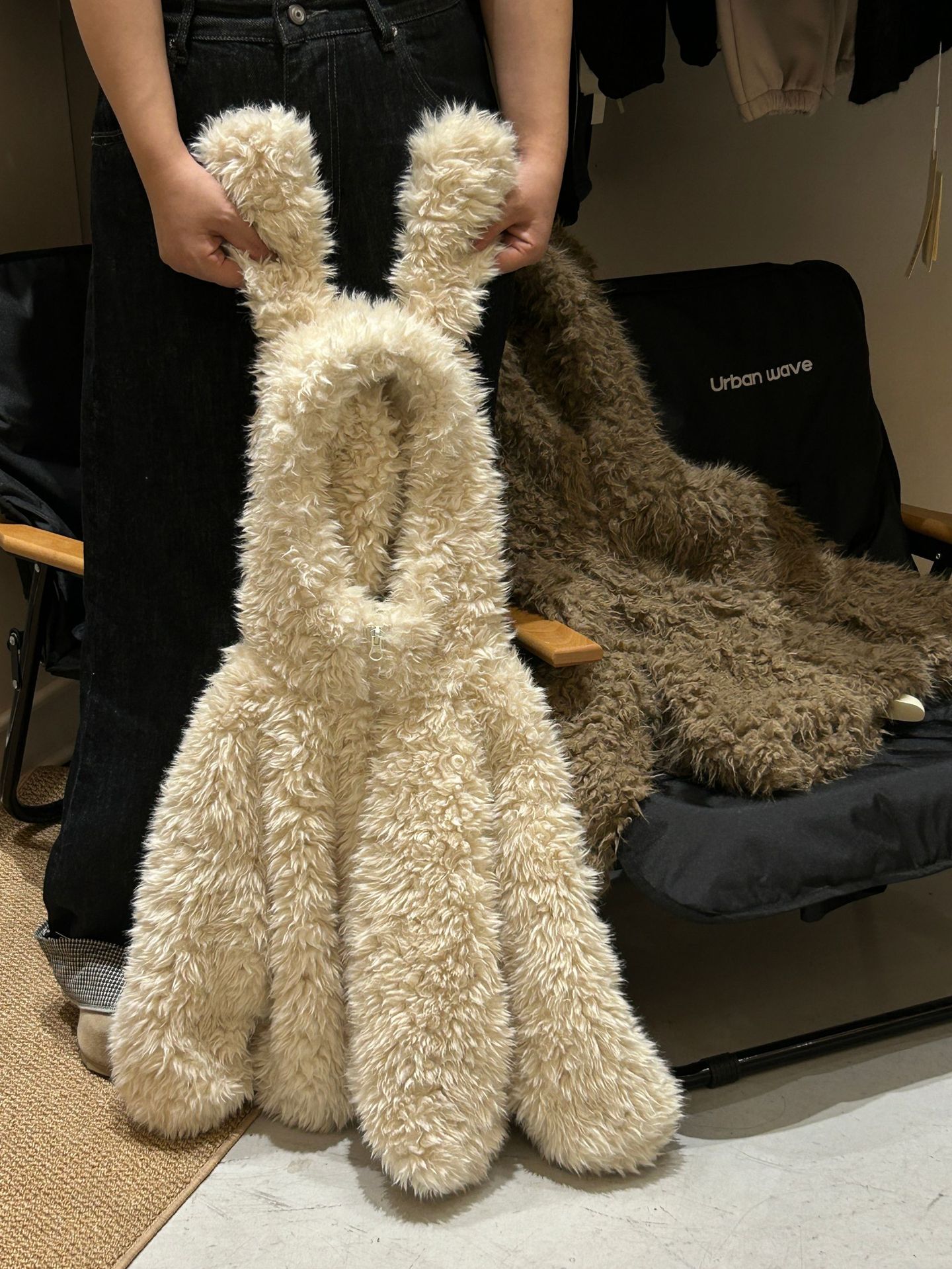 2024 new autumn and winter fleece-lined girls sweet cute quilted rabbit ears furry coat