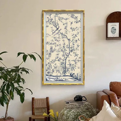 "New Chinese Style Living Room Decorative Painting Retro Art Wall Mural French Chinese Style Entrance Hang Art"