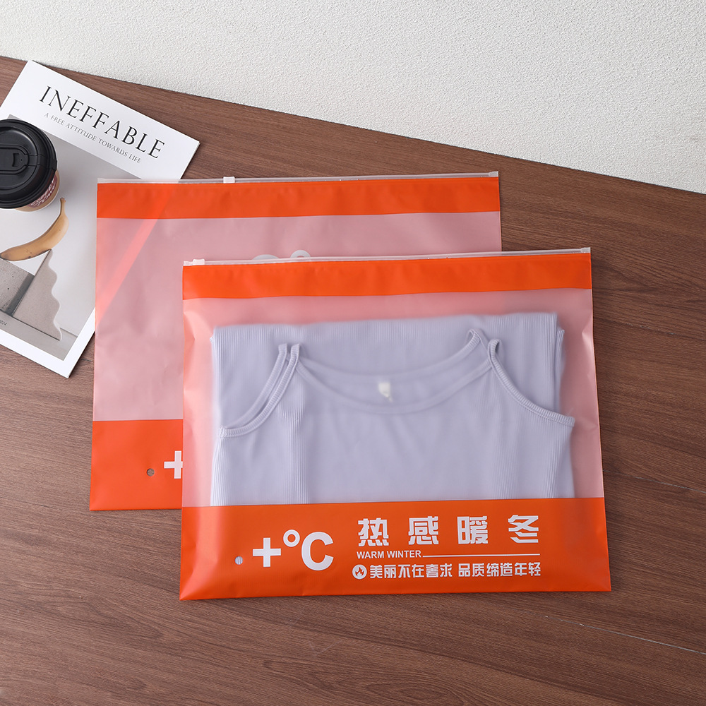 Transparent Frosted Pvc Zipper Bag Fashion Clothes Clothing Packaging Bag Double-Sided Self-Sealing Storage Bag Factory Direct Sale