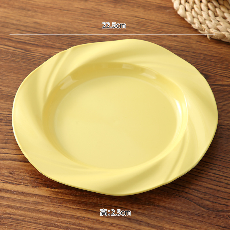 Plato de pasta de 9 pulgadas Plato de ensalada de crema Plato de pastel Plato de frutas de plástico Plato de comida de porcelana Plato de bocadillos de 8 pulgadas
