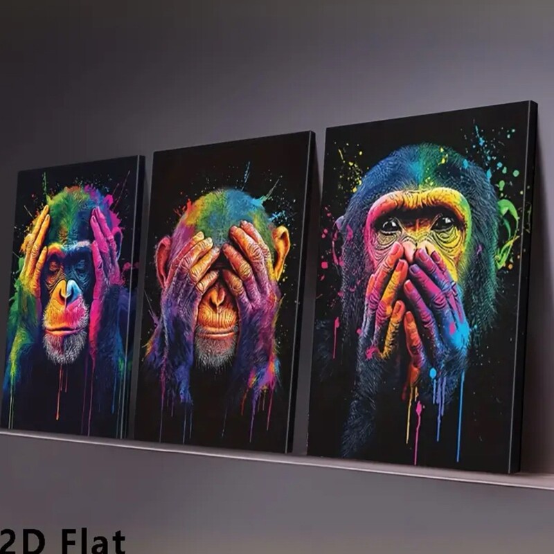 Abstract Animal Funny Monkey Graffiti Art Canvas Painting Poster Wall Art Modern Decoration Buy One Get Three Abstract Animal Funny Monkey Graffiti Art Canvas Painting Poster Wall Art Modern Decoration Buy One Get Three