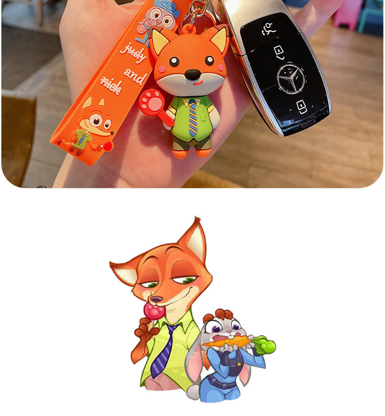 Cute Rabbit Fox Pvc Keychain display picture 3