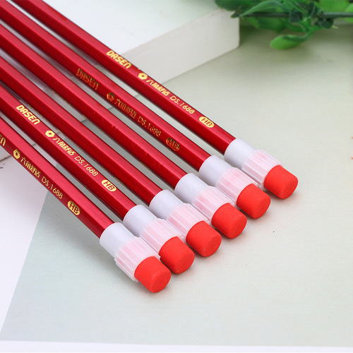 Dasheng HB Pencil Red Rod Big Pit Hexagonal Rod Basswood Primary School Children Writing Pencil Stationery Wholesale