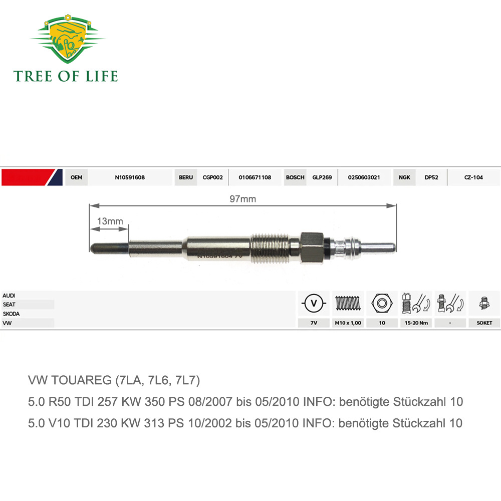 N10591604 N10591608 N10591601 Is Suitable for Audi Glow Plugs