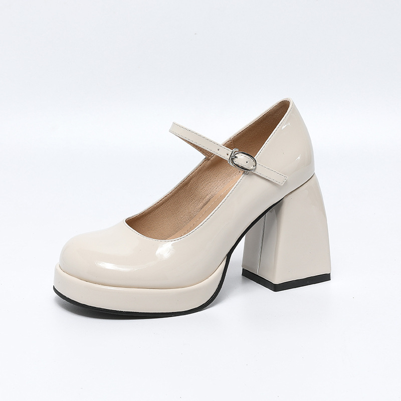 Retro Mary Jane Shoes for Women, Round Toe, 2026 New Style, Japanese Style Sexy Girl Jk Uniform Small Leather Shoes, High Heels, Thick Heel Flats