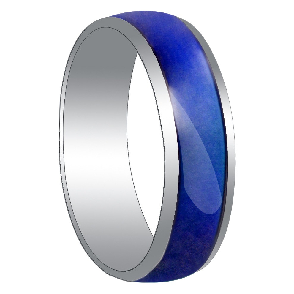 Hot-Selling Simple and Luxurious Couple's Temperature-Sensitive Mood Color-Changing Ring 6mm Ring