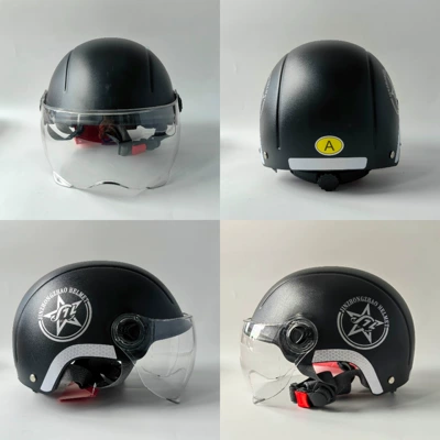 Motosiklet kaskı (dəbilqə) Standard 3C Certified Electric Vehicle - five-pointed-star-sky-black