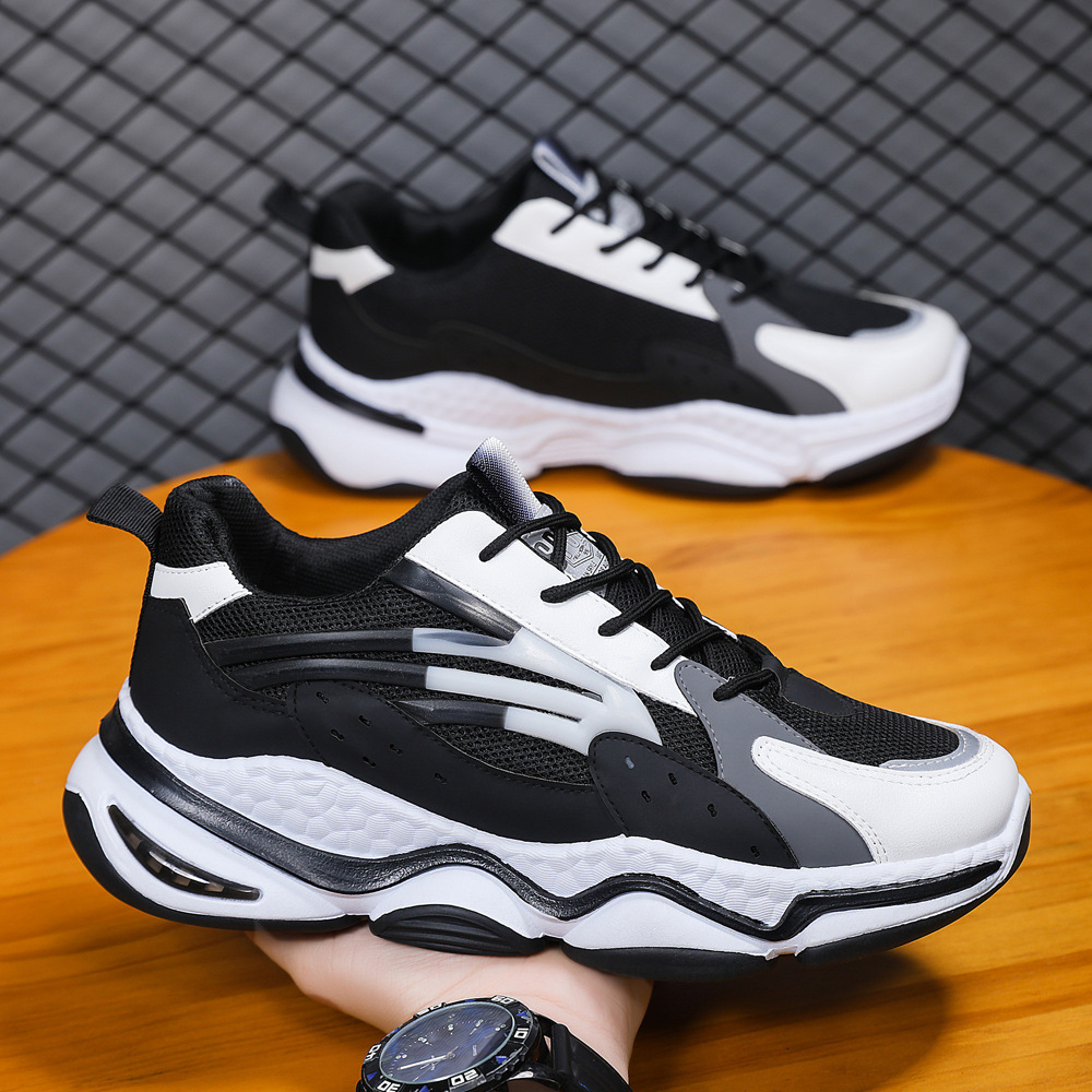 Nuevos zapatos para hombres, zapatos deportivos al aire libre, zapatos casuales de moda, zapatos de papá, zapatos para correr con fondo de hoja, zapatos bajos para hombres