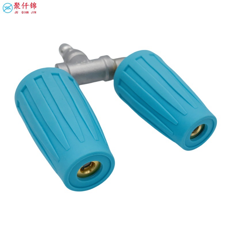 High pressure water gun rotating nozzle 1/4 inch 360 ° turbo lotus cleaning stainless steel three-way double nozzle