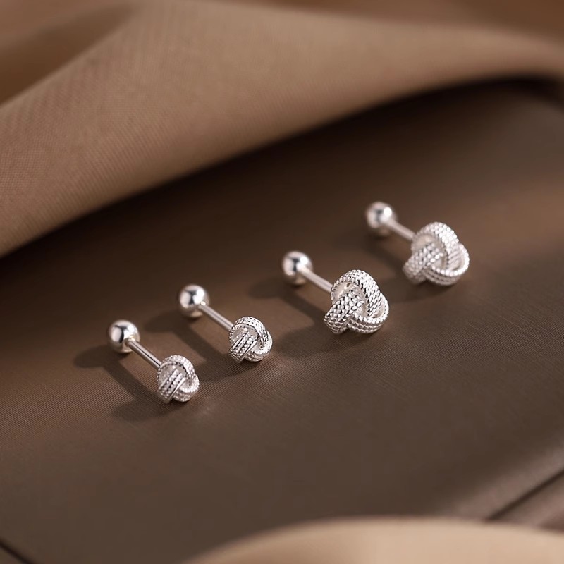 如意結螺絲扣耳釘養耳洞2025新款螺絲擰扣小眾設計耳骨釘耳飾禮物