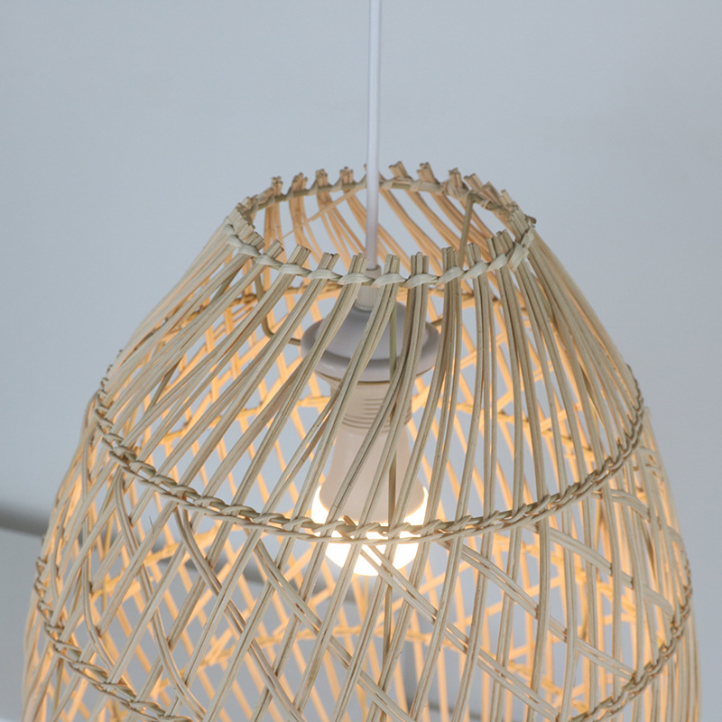 Restaurante chino creativo Nido de Pájaro lámparas tejidas a mano restaurante del sudeste asiático Restaurante Casa de Té de una sola cabeza lámpara tejida de Bambú