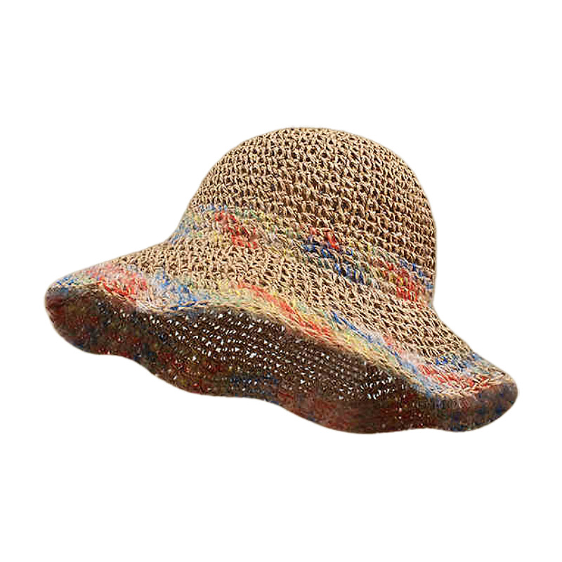 112g Weight Straw Hat Hats Type Casual, Outdoor Occasion Papyrus Material Bow Knot Pattern Spring&Summer Season Women's Gender Hawaiian, Tropical, Sweet Style Curved Eaves, Ruffles Rim Women's Hawaiian Tropical Sweet Bow Knot Curved Eaves Ruffles Straw Hat 19