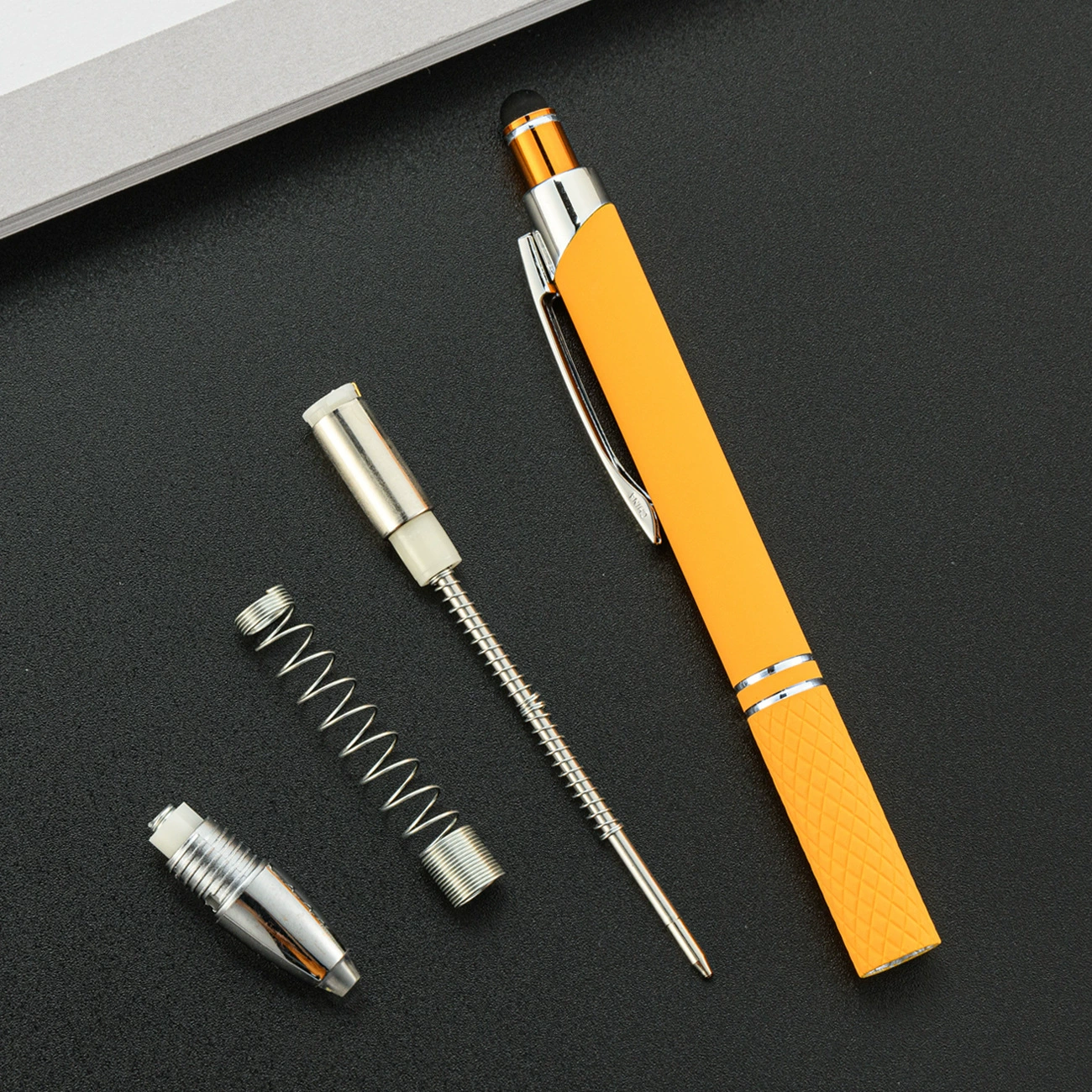 Universal creative metal multicoloured bulb, LED ballpoint pen for office for elementary school students, three in one