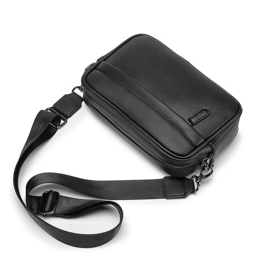 2024 Spring New PU Leather Korean Style Single Shoulder Diagonal Small Chest Bag Trendy Version Manufacturer Wholesale Men's Bag