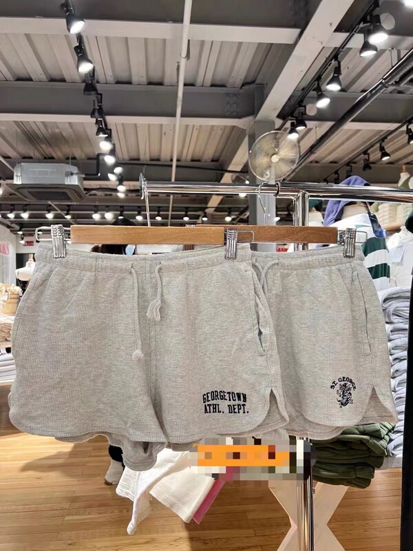 Bm Style American New St.George Dragon Embroidered Waffle Shorts Bm Women's Straight Casual Pants Sexy Hot Pants