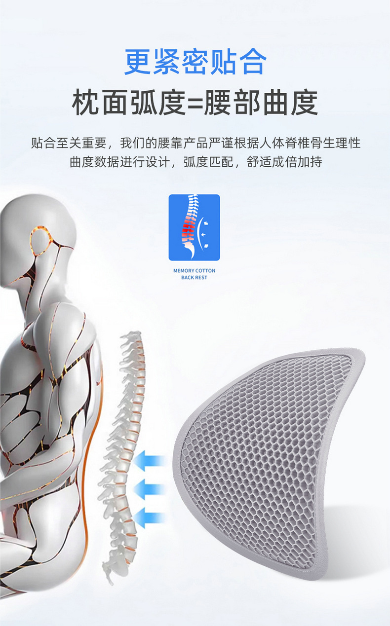 Zhongheng's Newly Upgraded Summer Honeycomb Breathable Gel Lumbar Support Car Seat Cushion