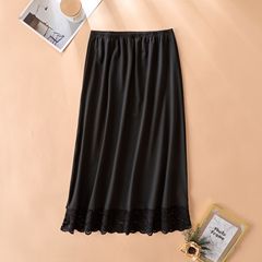 レース底面帯電防止露出防止スカートAラインスカート漢服付き透け防止底面スカートミドル丈裏地スカート