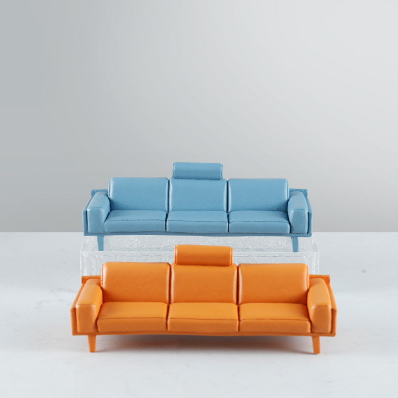 Modern Light Luxury Creative Resin Three-Person Sofa Ornaments Model Room Home Sales Office Crafts Ornaments Decorations