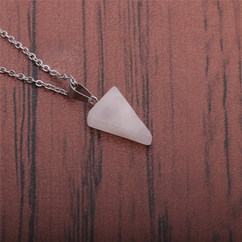 Fashion triangle semi-precious stainless steel necklace wholesale