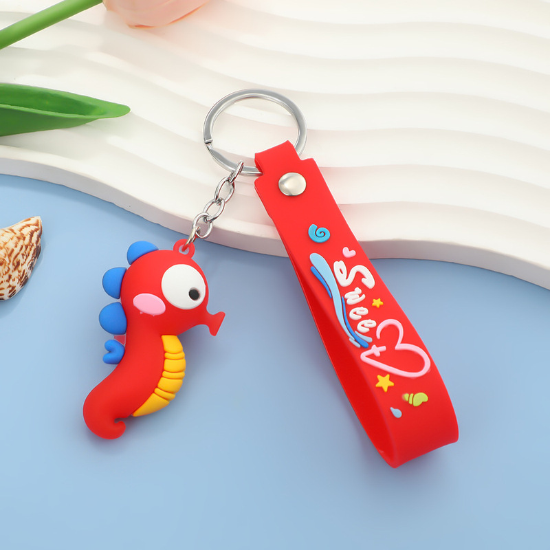 夏の海洋動物イルカタコクジラタツノオトシゴキーホルダーペンダントバッグスーパーマーケットキーホルダー卸売|undefined
