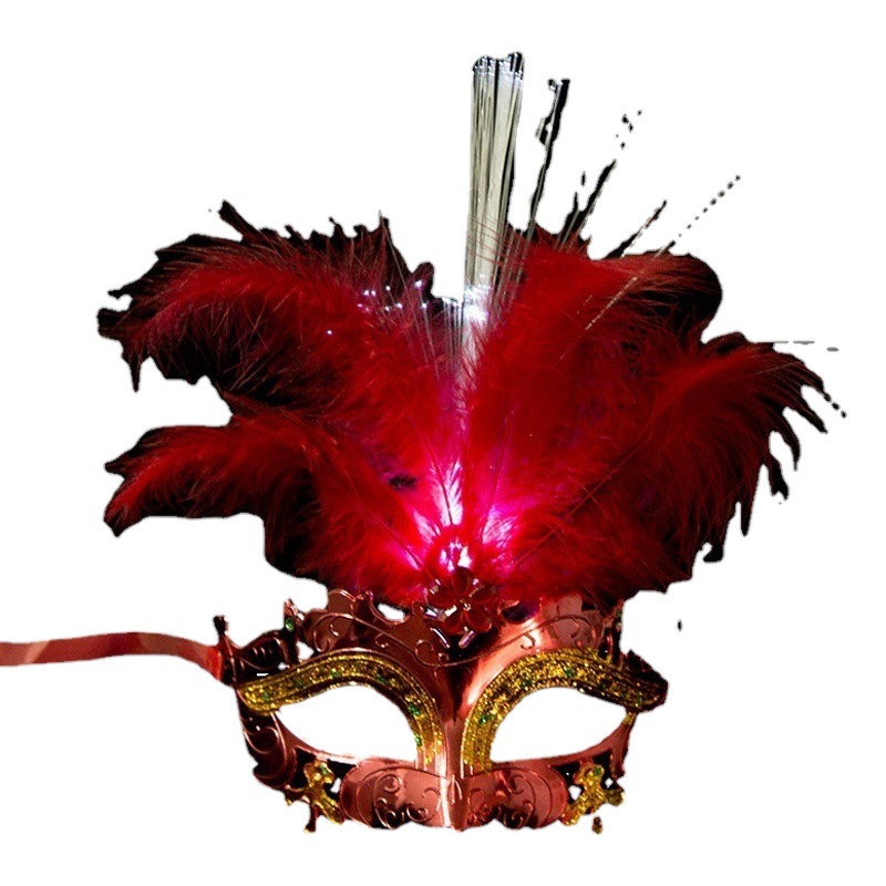 FUENTE Fábrica al por mayor Carnaval Bola de Navidad fiesta luminosa Hada pelusa colorida lámpara de soldadura máscara